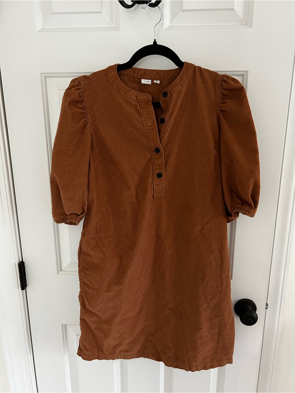 Gap Womens Puff-Sleeve corduroy cotton Shift fall Dress